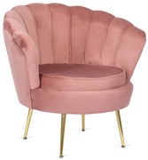 Różowy welurowy fotel glamour do salonu G4-D80