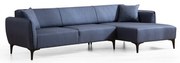 Niebieska sofa narożna Belissimo, prawy narożnik – Balcab Home
