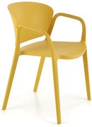 Musztardowe minimalistyczne krzesło tarasowe, ogrodowe H4-Z34