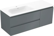 Mexen Orio szafka łazienkowa 120 cm z umywalką Vela lewą, 2S, 1D, grafit mat/biała mat - 91A13-12047-3-BBFFF66-W23L01