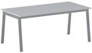 Stół konferencyjny do biura PRIMO BASIC, 180x90 cm, szaro-srebrna podstawa, szary