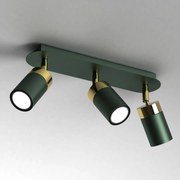 Lampa sufitowa JOKER GREEN/GOLD 3xGU10, zielona, złota, potrójna, kierunkowa