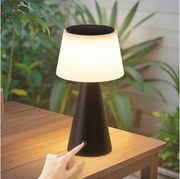 NETTLIFE Solar Battery Lamp Table Lamp, bezprzewodowa lampa LED przy łóżku 3600mhA, ładowalna, dotykowa, ściemnialna, czarna lampa z baterią USB