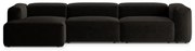 Czarny narożnik (lewostronny/z szezlongiem) Bergamo – Cosmopolitan Design