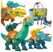 Woopie zestaw dinozaury do skręcania 3 szt. zestaw konstrukcyjny w pudełku + wiertarka i śrubokręt