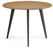 Stolik kawowy PRIMO VIBE, średnica 100 cm, czarna podstawa, buk