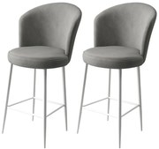 Zestaw krzeseł barowych Fora Grey and White, 2 szt., 2 szt.