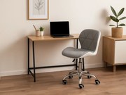 Zestaw do biura stół TAYLOR SONOMA 100x50 cm + krzesło biurowe AVOLA z ekoskory szaro-bialy