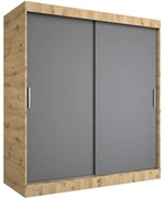 Szafa przesuwna 180 cm dąb artisan + antracyt L9-C45