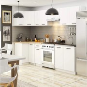 Zestaw kuchenny narożny OLIWIA 3.0m Biały 300 cm 11 drzwi 1 szuflada kolor Biały mat 16 półek 300x46x203 cm