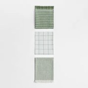 Zestaw 3 Ściereczek Kuchennych Z Bawełny Bijana Zielona Zatoka - Sklum