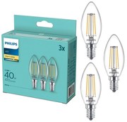 ZESTAW 3x LED Żarówka Philips B35 E14/4,3W/230V 2700K