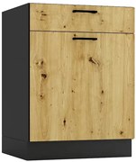 Szafka kuchenna z szufladą 60 cm grafit + dąb artisan - Coleo 9X
