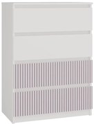 Komoda z 4 szufladami dla dziecka biały + różowy W3-D59