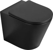 Mexen Rico miska wc stojąca Rimless z deską wolnoopadającą slim, duroplast, czarna mat - 32724085