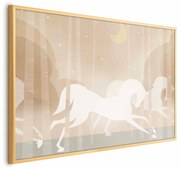 Plakat Pędzące rumaki 60x40 cm z ramą złotą bez marginesu ARTGEIST B