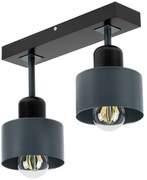 Antracytowo-czarna lampa sufitowa, dwupunktowy spot DAN30x7SC z drewna