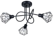 Czarny potrójny żyrandol druciany - A148 B0-A85
