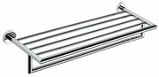 SAPHO XR419 X-Round półka na ręczniki z drążkiem 65 x 21,5 x 11 cm, srebrny