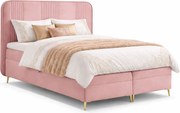 Różowe łóżko kontynentalne tapicerowane welurem 4 rozmiary B0-H04