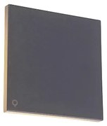 Designerska lampa ścienna z aluminium w kolorze szarym 15 cm z wbudowaną diodą LED 9W - Skyf