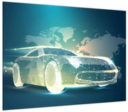 Obraz samochodu wykonany z geometrycznych kształtów (70x50 cm)