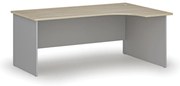 Narożne biurko PRIMO GRAY, 180x120 cm, prawe, szary/dąb naturalny