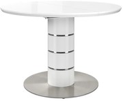 Rozkładany stół jadalniany – 4-6-osobowy – MDF i metal nierdzewny – kolor biały lakierowany – CUSCO