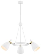 Argon 6148 - Żyrandol na drążku CHARLOTTE 3xE27/15W/230V biały/złoty