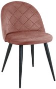Tapicerowane różowe krzesło z metalowymi nogami F0-S06