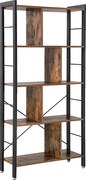 Valora LBC12BX Regał na książki Rustykalny Brązowy Metalowy 5 Półek