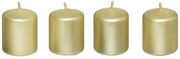 Komplet świec satynowych, 4 sztuki, 4 x 4,5 cm