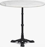 Stolik Barowy Z Marmuru Roma Biały Marmur & Redondo & Czarny - Sklum
