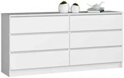 Biała komoda z sześcioma szufladami Z6-R55