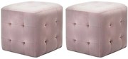 Zestaw dwóch różowych puf wypoczynkowych K3-W94