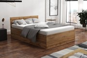 Łóżko 140x200cm z materacem i pojemnikiem na pościel PARTY 1 Dąb Wotan