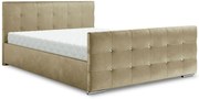 Beżowe łóżko tapicerowane z zagłówkiem 5 rozmiarów F1-G94