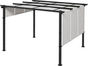 Outsunny Markiza przeciwsłoneczna. Pergola, odporna na warunki atmosferyczne, w zestawie materiały montażowe, 3 x 3,5 m, ciemnoszary | Aosom PL