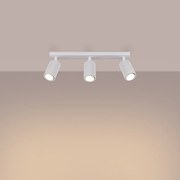Lampa sufitowa minimalistyczny Gloow, aluminium - 3 źródło światła 3000K - L.45 x H.16.5 cm - biały
