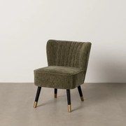 Zielony fotel z tkaniny szenilowej Glam – Ixia