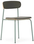 Ciemnozielone tapicerowane krzesła zestaw sztaplowane 2 szt. Saula – Marckeric