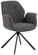 Ciemnoszary tapicerowany fotel jadalniany Aura – Actona
