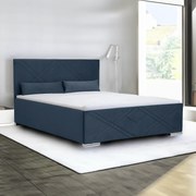Łóżko tapicerowane z pojemnikiem KRIS Granatowy 180x200 cm