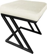 Pufa ZETA tkanina Welur loft ławka podnóżek metal