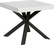 Stół rozkładany 90/194x90 cm Clerk frassino biała nogi antracytowe