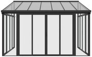 Weranda z aluminium i poliwęglanu odporna na UV - 12 m² - antracytowy - MATHILDA