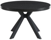 Rozkładany stół do jadalni 4 do 8 osób z MDF i stali - Czarny - KOMONI