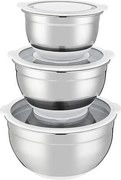 Zestaw 3 misek ze stali nierdzewnej Arthur Martin 16-24 cm z hermetycznymi pokrywkami i antypoślizgowym silikonowym dnem