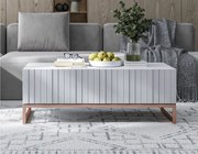 Stolik kawowy TAL 3D 110x54cm biały mat/gold