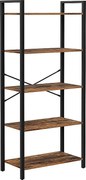 Regał Valora BOOKSHELF Rustic Brown Steel 5-półkowy